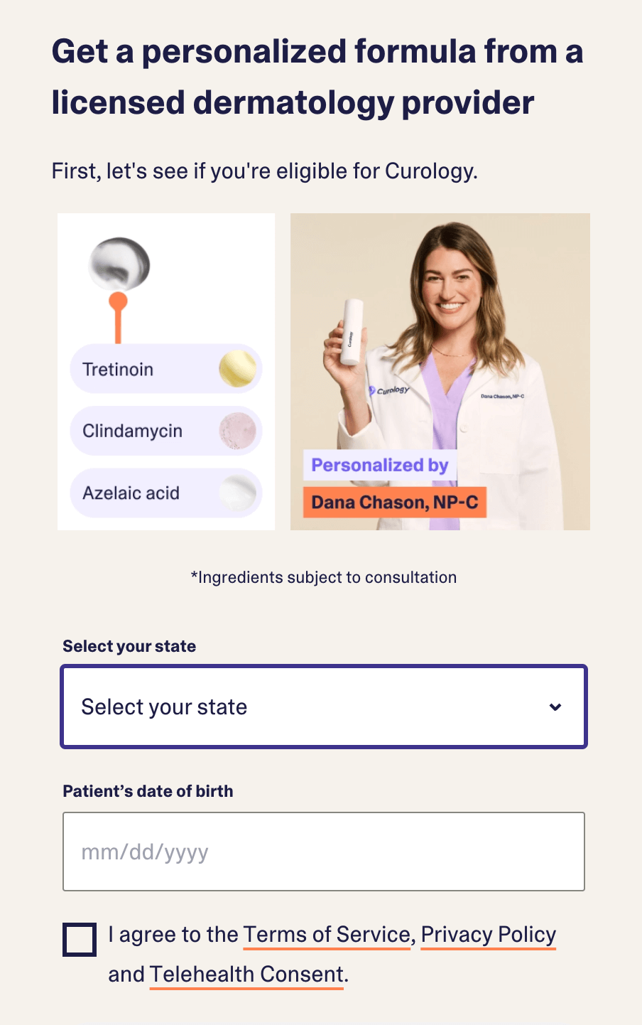 curology personalized formula